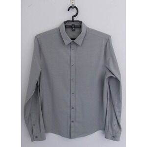 Vuori Shirt Mens Large Gray Long Sleeve Button Performance Stretch Bridge V1002